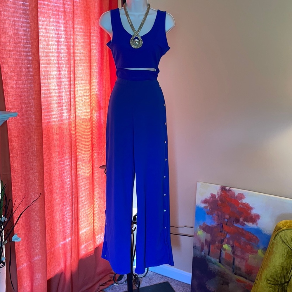 BooHoo | Ladies Royal Blue Racer Pants​
